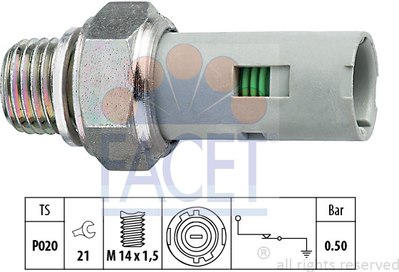 FACET Włącznik ciśnieniowy oleju FACET 7.0151 7.0151