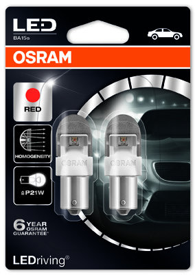 Osram P21W** Red 12V 2W BA15s